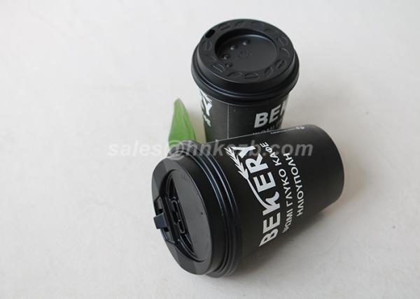 Take Away Black Color Single Wall Paper Cups , Insulated Paper Coffee Cups 4oz