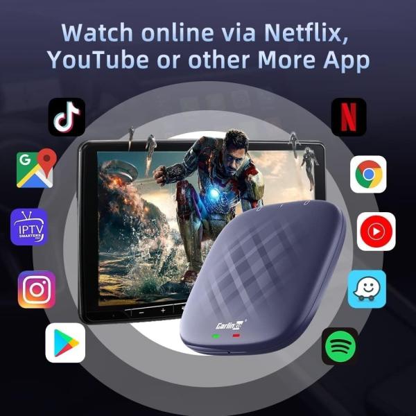 Adaptador cableado a inalámbrico Carplay To Multi Media Tbox S Modelo 4G + 64G Carplay Ai Box Android 13 Sistema Car Play TV Box 1080p