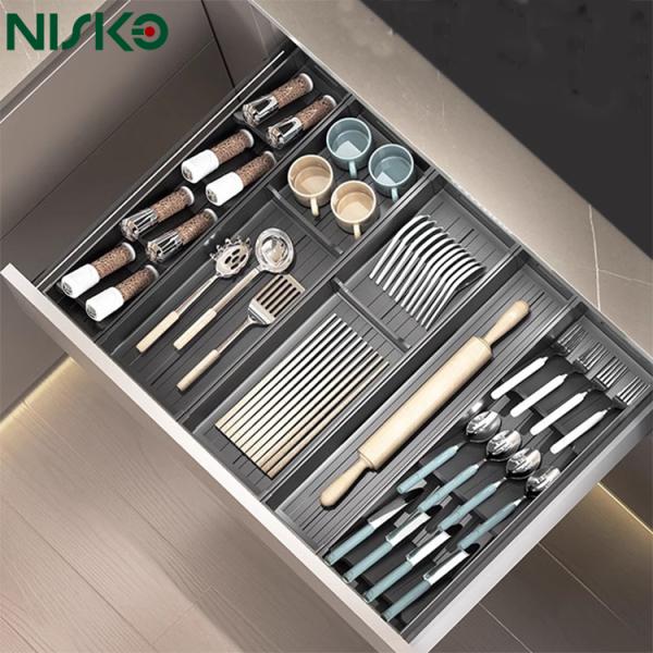 SUS304 Kitchen Cutlery Tray Organizer 65mm Height Rust Resistant