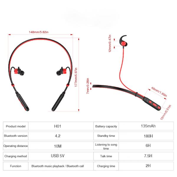 Bluetooth Earphone Headphone Sport Wireless Headphones IPX5 Waterproof Wireless Earphones Headset with mic for Phone