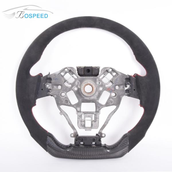 35cm Sports Alcantara Toyota Carbon Fiber Steering Wheel Blue Red Stitching