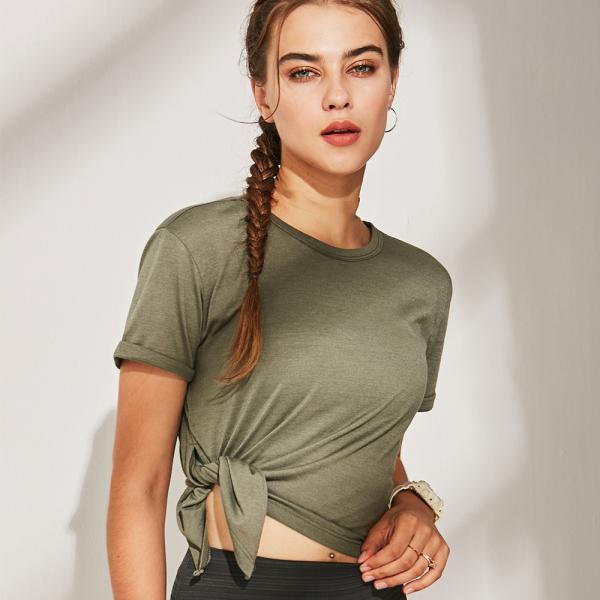 Горячие женщины футболки одежды продаж с разрезом