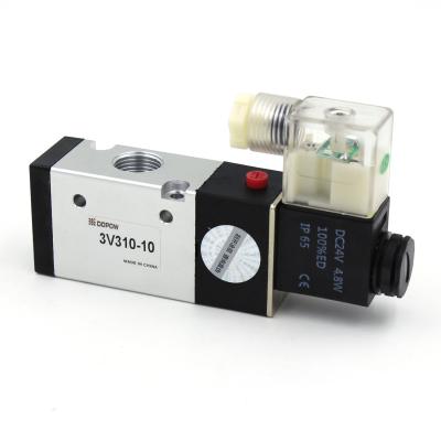 3V Series Solenoid Valve Single Coil Pilot Operated Electric 2 Position 3 Port Connection Type for Air Cylinders