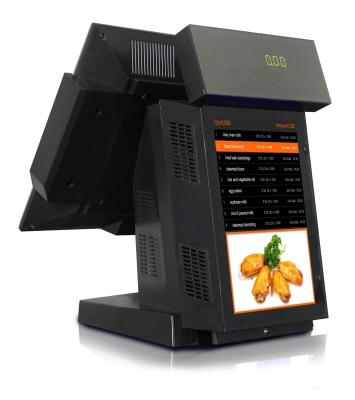 Máquina POS de 15 polegadas com Linux e Winsystems 5 fios resistente touch screen 2G DDR3 32G SSD