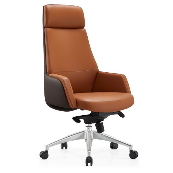 Luxury Office High Back PU Leather Chair Swivel For CEO