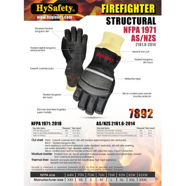 Естественные перчатки пожарного Cowhide/кенгуру с отражательное КАК пояса NFPA/NZS