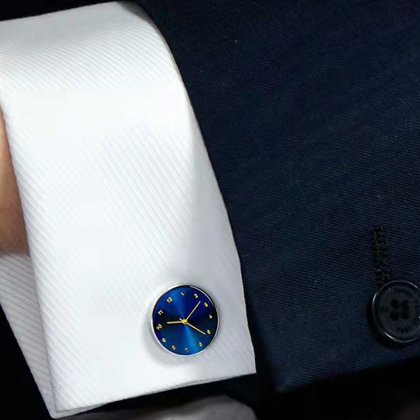 Alloy Material Mens Diamond Cufflinks , Embedding shirt cuff button