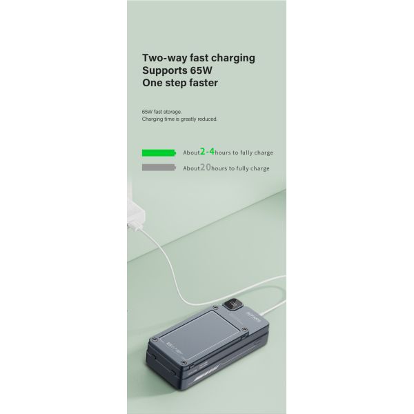 ABS Double USB Battery Laptop Charger Power Bank OEM/ODM 30000mah 65w/20w