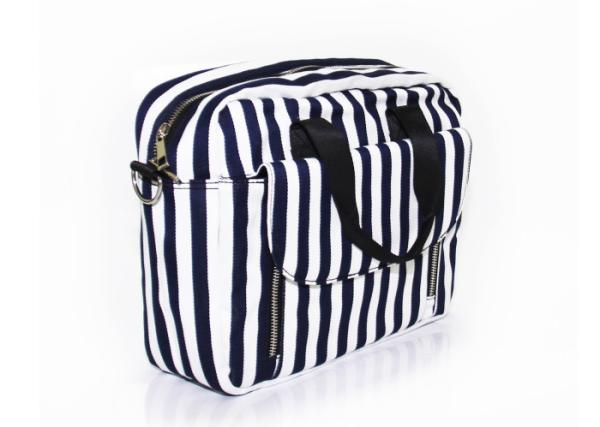 Custom Canvas Washable Shoulder Bag Shoulder Sling Bag Crossbody Black And White Stripes