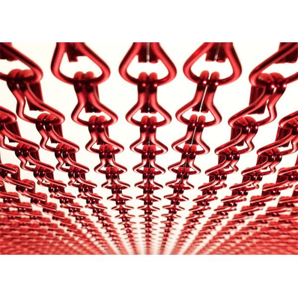 Занавес сетки прокладки 0.85kg красного декоративного вида ресторанов цепной стальной