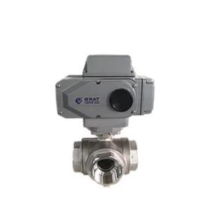 Stainless Steel Dn15 Mini Electric Actuator 3-Way Ball Valve for Water Treatment