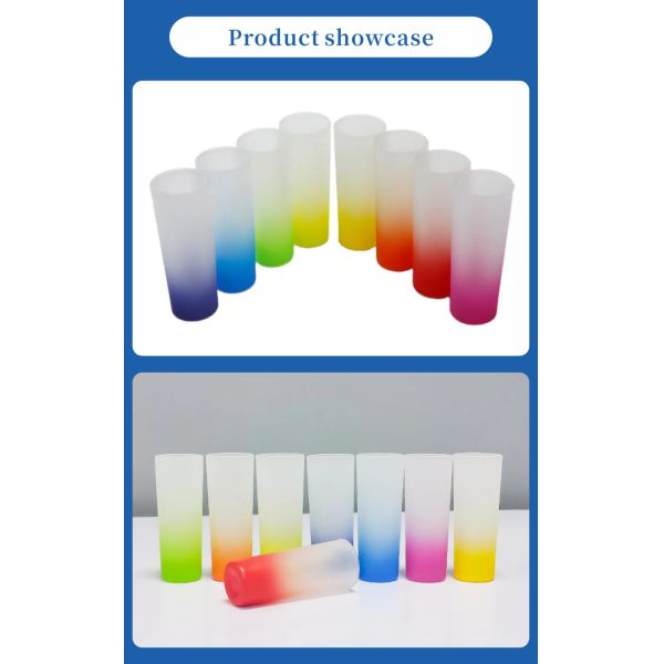 Direct Factory 3oz Frosted Glass Cup for Sublimation Gradient Color Mug for Promotional & Business Gifts