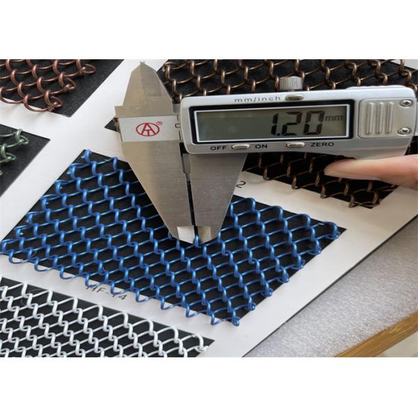 Diamond Hole Architectural Metal Coil Curtain 5mm 6mm Wire Diameter