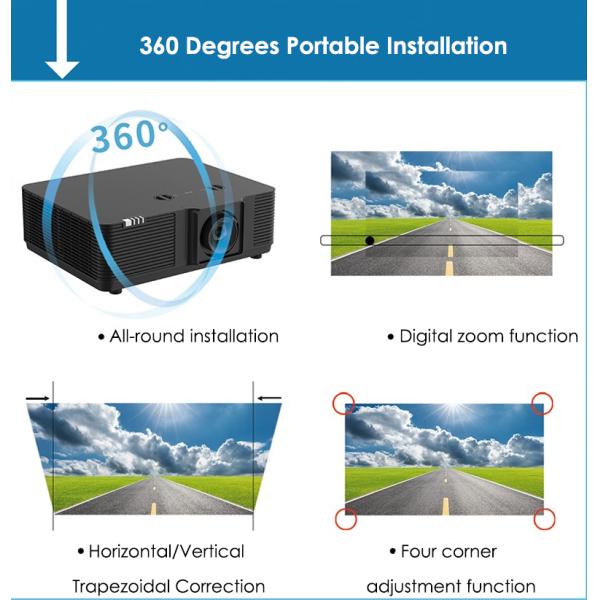 Flyin 5500 Lumen DLP Laser Projector WUXGA High Resolution 4K Active 3D Presentation 0.8 DMD Chip For Precise Imaging Manual Focus Lens Shift For A Flexible Projection Experience