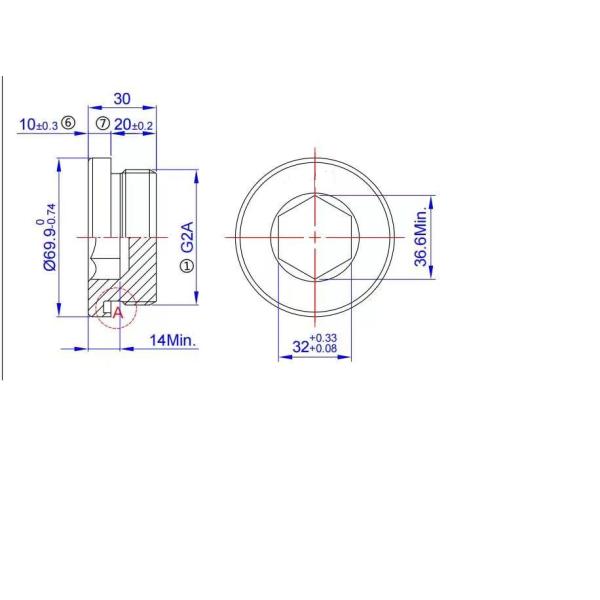 Stainless Steel DIN908G2A Oil Plug Without Any Burrs