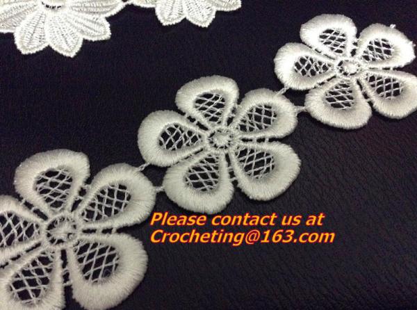 Lace Collar Applique Neckline Lace Crochet Flower Motif Patchwork Sewing Access