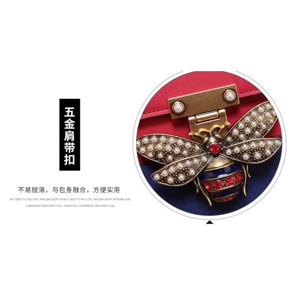 European fancy women shoulder handbag with bee closure buckle flip cover handbag