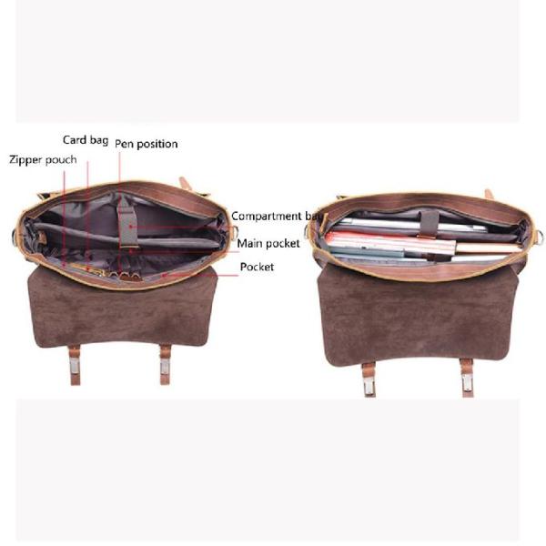 Первый слой Cowhide сумки посыльного ноутбука 17 дюймов людей ретро