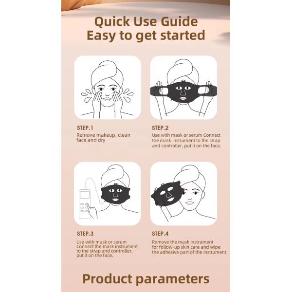 Mascarilla facial de luz LED roja eléctrica para el hogar, silicona, 7 colores, fototerapia LED
