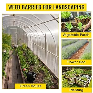 Commercial Grade Landscape Fabric, Garden Weed Barrier Fabric Heavy Duty, Geotextile Fabric Underlayment Gravel, Ground Cover Drainage Fabric, Weed Mat Cloth