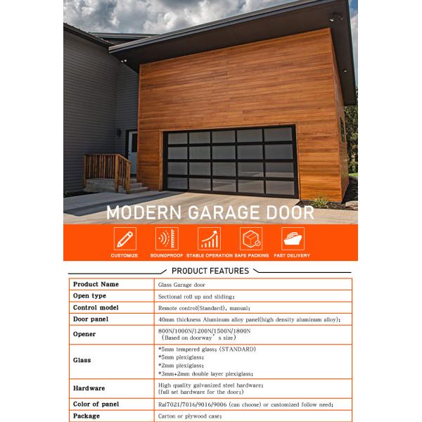 Современный дизайн 10x10 футов Алюминиевые секционные двери Ручной рулон Дорога гаража