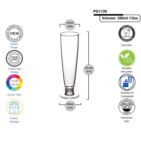 Reusable Plastic Vintage Tequila Glasses Galliano Liqueur Acrylic Flute Glasses