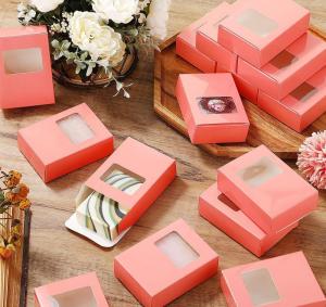 Eco Friendly Kraft Gift Box With Clear Window For Bath Soap Candy Or Cookies