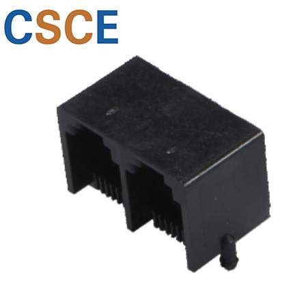 5521 Series 1 X 2 Port RJ11 Female Connector , RJ11 Telephone Jack Black Housing