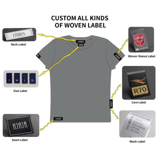 Подгонянный сплетенный дизайном логотип штофа маркирует сплетенные метки частного назначения для одежды