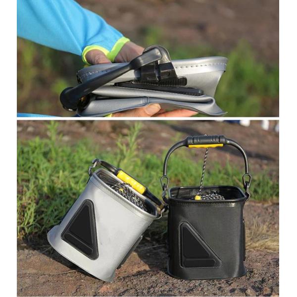 Portable Fishing Water Pail for Camping Traveling Hiking Fishing Boating Gardening with 4.5 Meters Rope