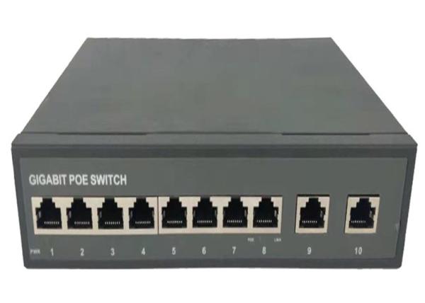 Pleins ports du commutateur 8 d'Ethernet de POE de gigabit en métal 2 ports de liaison montante