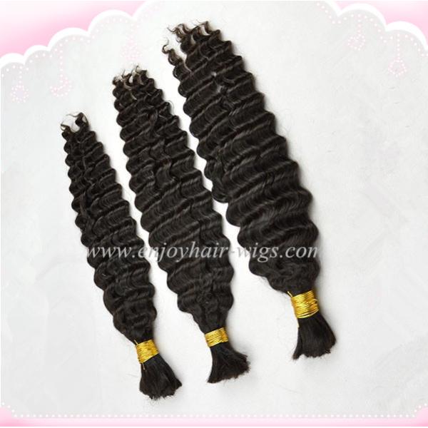 Malaysian 5A virgin remy hair bulk ,natural color(can be dye) deep wave 10''-26''length