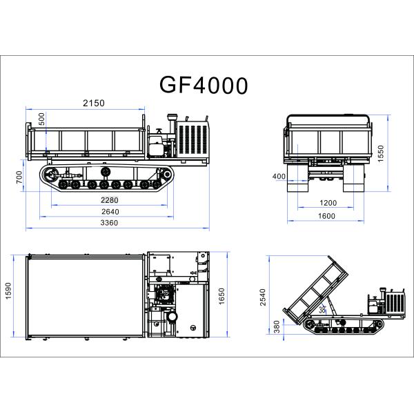 50 л.с. Дизельный сельскохозяйственный скатерть с откидкой 4000 кг GF4000 скатерть с откидкой Скатерть с откидкой