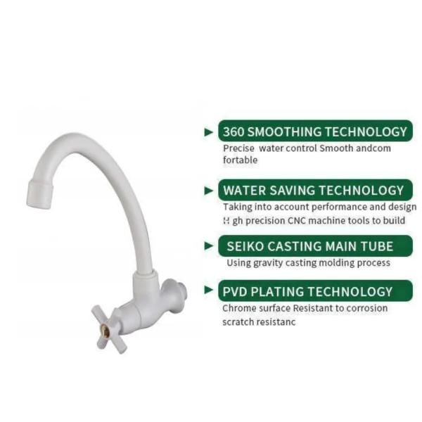 Кран ванной комнаты аксессуарный тип Кран современного дизайна ABS Гусиная шея Вода Пластиковый кран