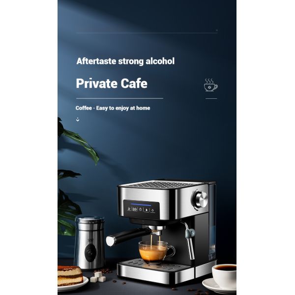Black 20 Bar Coffee Machine Semi Automatic 850W 1.6L Capacity For Home Use