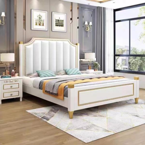 Upholstered Hotel Bedroom Furniture Hydraulic Lift Up Storage Leather Bed