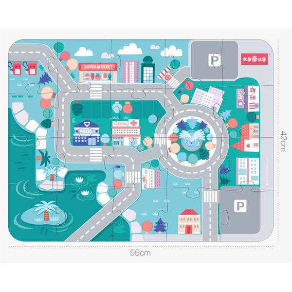 Traffic City Scenes Wooden Building Blocks Toy 115pcs Assembled Early Educational