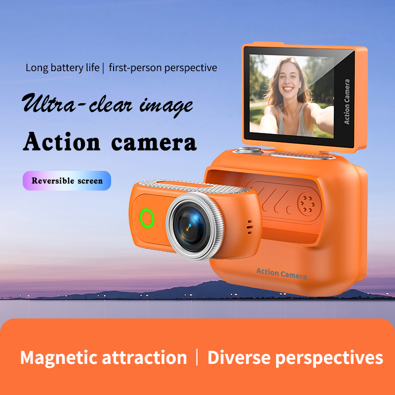 Wireless WiFi APP Fast Video Photo Transfer Magnetic Lanyard Stand Portable Action Cam Wholesale Supply