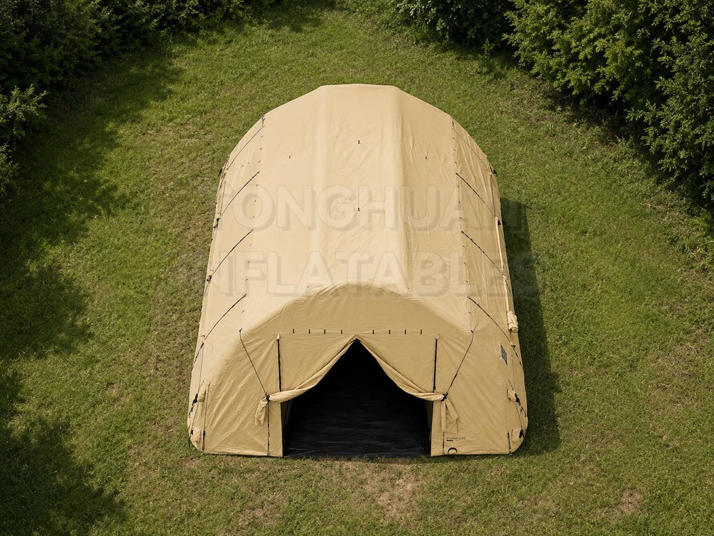 Large Inflatable Shelter Tent with Reinforced Cover Walk Through Entrance and Custom Branding for Outdoor Use