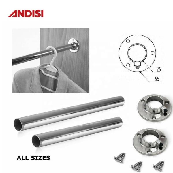 Zinc Alloy Closet Rod Support Flanges for Wardrobe Fitting Accessories Mail Packing