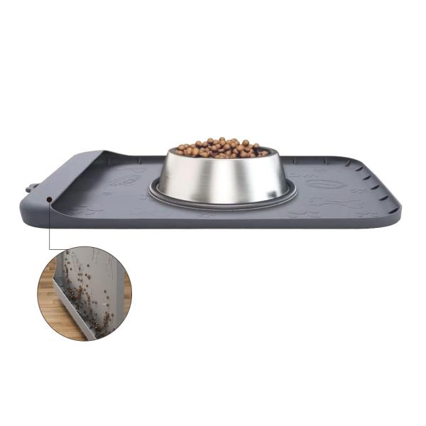 Dog Food Mat Silicone Dog Mats With Pocket For Catches Spill And Residue