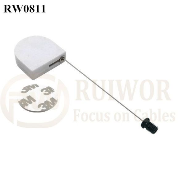 RW0811 D-Shaped Mini Retractable Tether Plus M6x8MM /M8x8MM Or Customized Flat Head Screw Cable End
