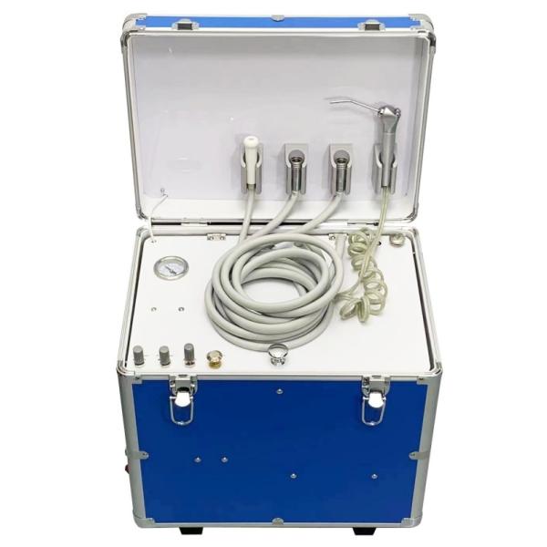 Unidad de entrega dental portátil con sistema de compresión de aire Unidad dental móvil de 550W maleta mini turbina de tratamiento dental