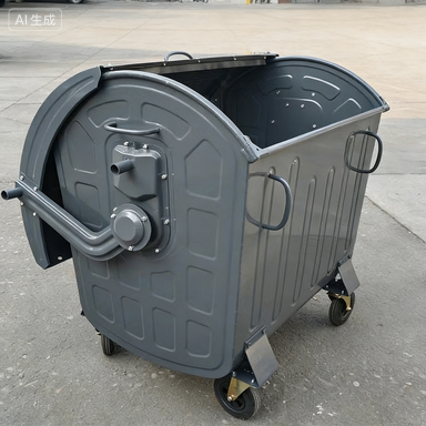 Galvanized Steel Metal Trash Can - Large Capacity 360L to 1100L Weather Resistant Garbage Bin for Outdoor Use