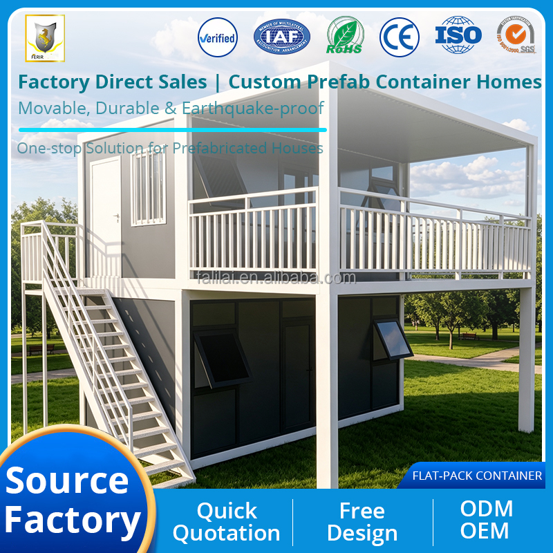 20/40ft Heavy Load Modern Flat Pack Container Modular House Steel Sandwich Panel Custom Doors Windows Sanitary Office Building
