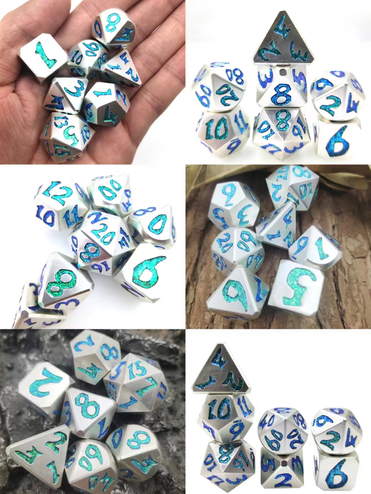 Сделанная кость Polyhedral установленная восхитительная высекая кость металла роскошный покер