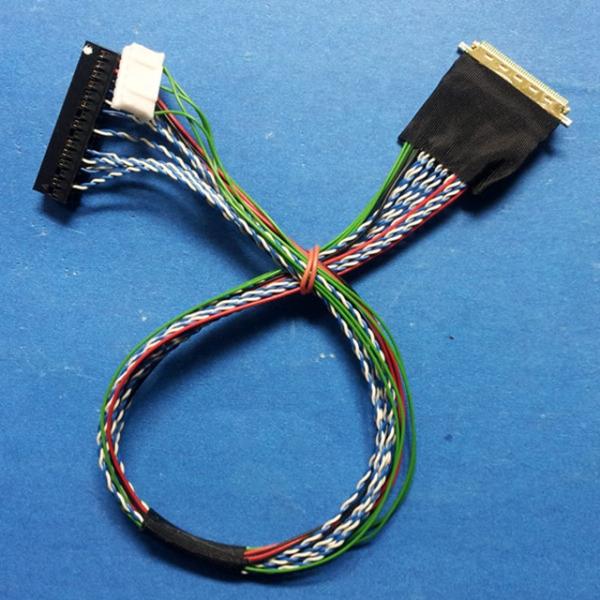 OEM ODM Lcd HRS JAE JST I Pex Cable , Lvds Display Cable Silver Terminal