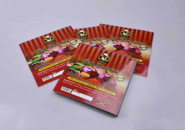 Full color waterproof glossy lamination adhesive paper label sticker for jerk seasoning