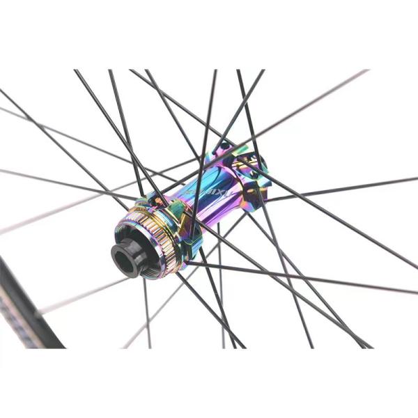Professional RUJIXU 4550 Matte Carbon Fiber UD Tubular Road Racing Bike Wheels 1650g Center Lock Hub Disc Brake Wheelset