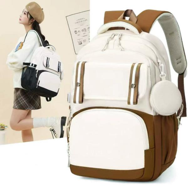 Colefa Wholesale 15.6 Inch Laptop Backpack Ins Style Korean Version Harajuku Campus Junior High School Students Trendy Backpack